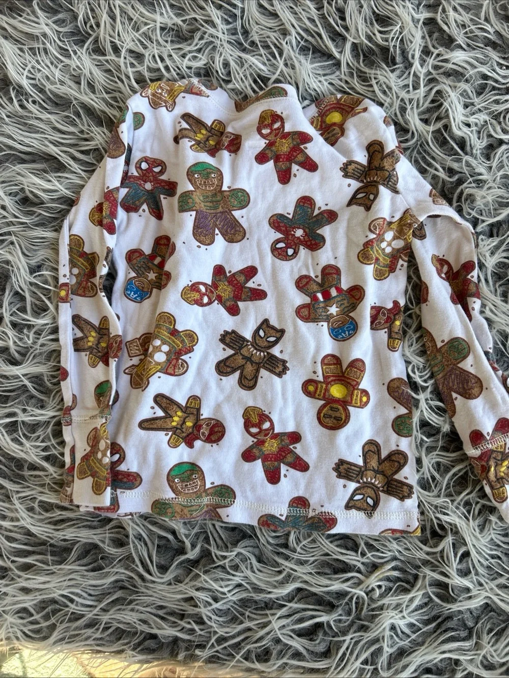 Gap Marvel PJ Set Kids Size 6 Christmas Gingerbread Cookies Captain America Thor